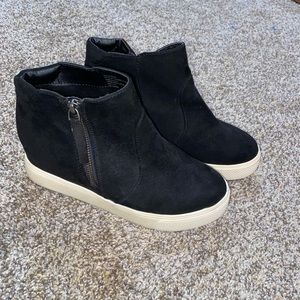 Black Wedge Sneakers